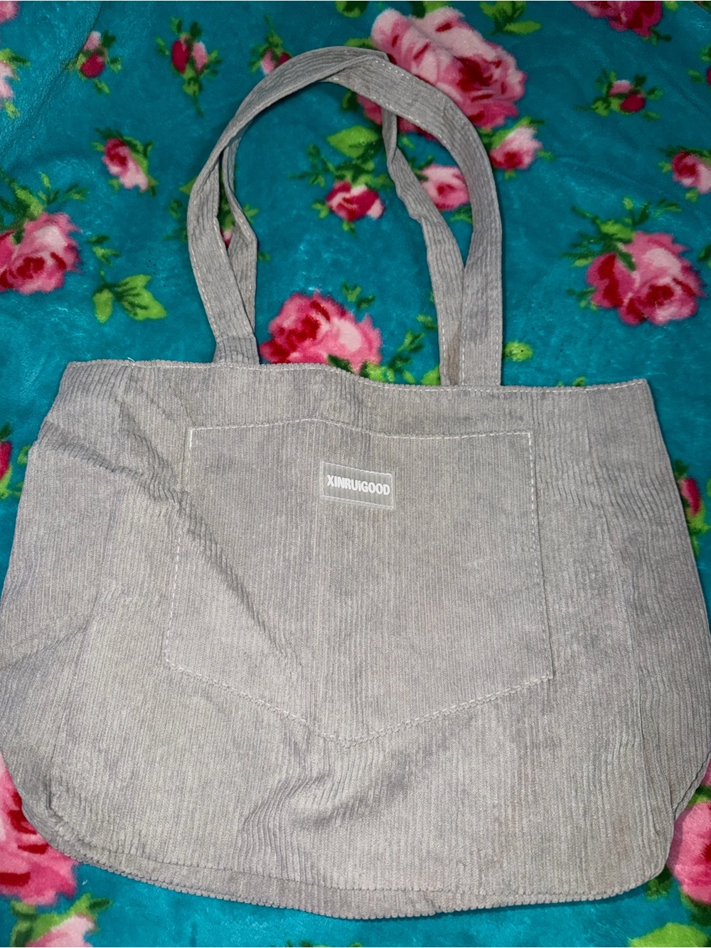 Never used; Gray Corduroy Tote Bag for Women